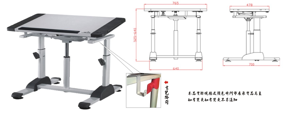 L3氣壓升降成長書桌功能尺寸與規格介紹
