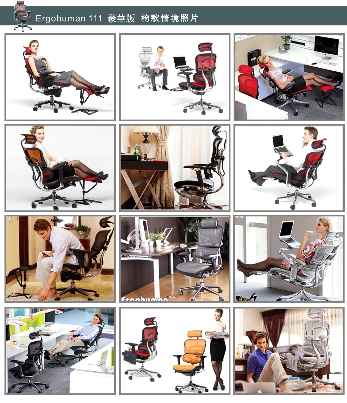 Ergohuman111人體工學椅|電腦網椅|單桿版-基本款說明