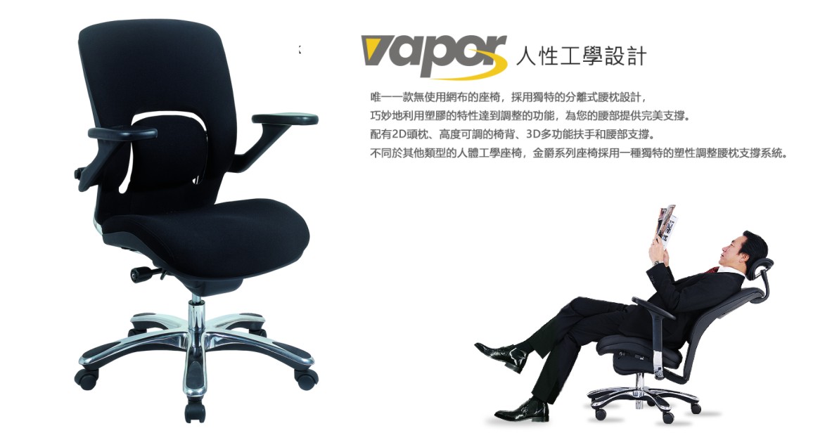 Vapor 161-人體工學椅-電腦網椅人性工學設計說明