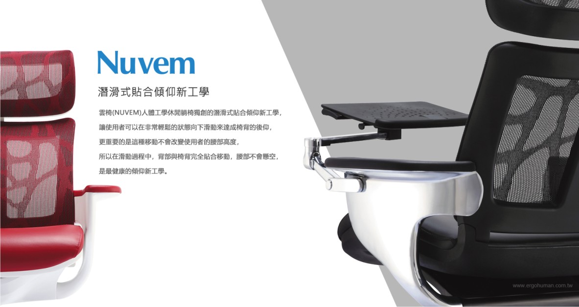 雲-Nuvem聰明的主人椅潛滑式貼合傾仰新工學說明